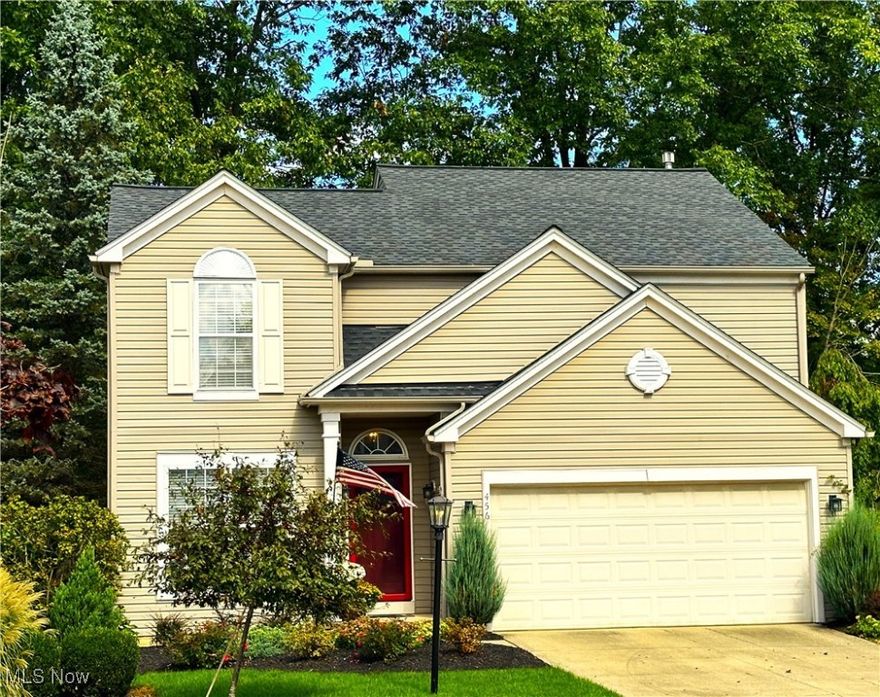 Nestled within the Trails Crossing neighborhood of Eaton Estates, this immaculate, stand-alone single-family residence has been lovingly maintained by the original owner since it was built in 1999. True pride of ownership shines throughout the home which offers cathedral ceilings in both the Primary Owner’s Suite on the second floor as well as the Great Room located on the first floor, where you can relax, unwind. and enjoy the gas fireplace and a wall of windows highlighting the private, wooded back yard after a long day. Or prepare meals in the gorgeous kitchen utilizing the granite countertops and stainless-steel appliances to entertain family & friends out on the freshly painted deck, where you will be able to soak up the fall colors located just a few steps away. Rounding out the first floor are the Living Room, Powder Room / Half Bathroom, and the Laundry Room, which will make your life easier. All 3 bedrooms are on the second floor along with an additional full bathroom. Think of the endless possibilities to customize the full, unfinished, basement. It has 8’ ceilings and is plumbed for a full bathroom. 
Updates:
2024: both front doors
2023: all carpeting except LR
2021: roof (complete tear-off), gutters & downspouts
2020: Pella sliding patio door & screen
2019: hot water tank.
Custom window treatments will stay in the home. The owner of this home is responsible for all yard maintenance of this manageable sized lot as well as snow removal from the driveway. Check out the HOA pool, tennis courts, recreation building, etc., as you will be able to enjoy all of the amenities provided for all of the residents of Eaton Estates. Be sure to click on the "Virtual Tour" button of this listing to experience the interior AND the exterior (all the way around the house and yard). To provide you with a better visualization of the flow of the home, floor plans of all 3 levels of the home are included in the photos. Don’t delay… schedule your showing appointment today!