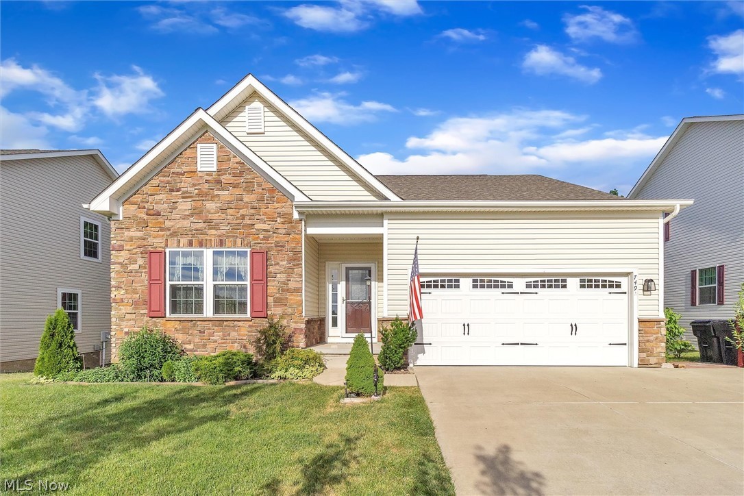 Move-in ready ranch style home, located in Aurora city School District! This well maintained ranch style home has it all. Open foyer greets guests as they enter the home, 2 bedrooms and a full bath located off main foyer. Views of large 2 story family room and kitchen can be seen from the front door. Gas burning fireplace is the centerpiece as you enter the home. Large kitchen with plenty of cabinet space and granite countertops make this a perfect home for entertaining and those kitchen lovers! 2nd story deck leads off kitchen and to private backyard. owner suite complete the 1st floor, with double vanity in bath, and large walk in closet. Downstairs has been finished, with walk out to backyard, and plenty of storage space. Additional (shed) addition added on back of structure, one of the few allowed in this newer development. Schedule your showing today before this one is SOLD!