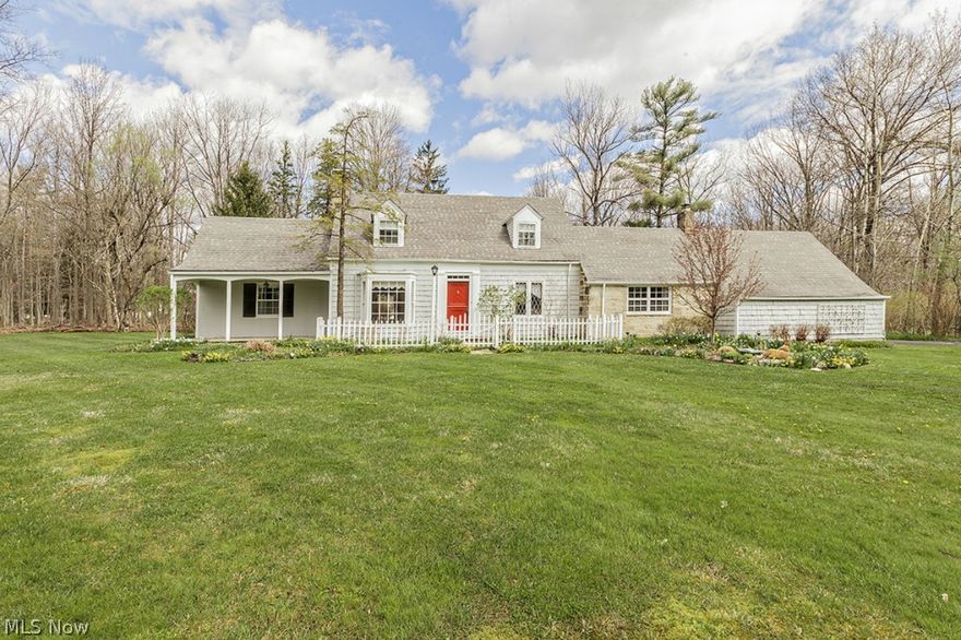 Welcome home to this warm and inviting Cape Cod with picturesque views. The 1st floor boasts a charming sun lit living room with stone fireplace and bay window and opens to the dining room with bay window, charming kitchen with separate eating area, paneled family room with 2nd fireplace and built-ins and access to the screened porch.  Fabulous vaulted master suite with large bath and 2nd bedroom with hall bath also on 1st. Two additional bedrooms, hall bath and large cedar closet on 2nd. Beautiful hardwood floors.  Gorgeous backyard. Country feel yet close to everything. Just move in!