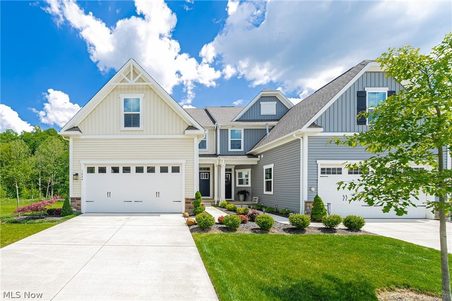 READY FOR MOVING IN! Beautiful end-unit home at the edge of the community with side and backyard views that feel like a park, complete with a lovely water view. The first floor has an open concept layout, featuring a dining room, living room, and sunroom looking at a private backyard— a First-floor master bedroom for convenient single-level living. Upstairs, there are two spacious bedrooms and a second full bathroom. The lower level has endless possibilities: it can be used for generational living, as a rec room, office, or guest suite with a Full bathroom. The Villages at Sycamore in Cuyahoga Falls takes care of grass cutting and snow removal for you! It is located minutes from biking and hiking trails and in the Woodridge School District. Don’t miss your chance to make this your home! This home won’t last long!