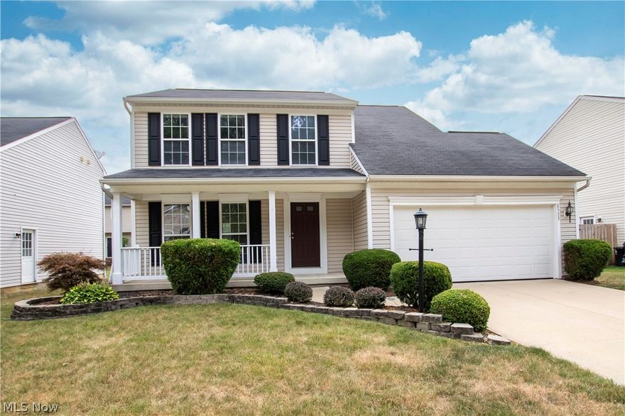 Welcome to this charming and move-in ready 3 bedroom, 2.5 bath colonial with a 2 car attached garage. Boasting great curb appeal with well-manicured landscaping, this home invites you in with its welcoming ambiance. The main floor offers a spacious dining room, an eat-in kitchen open to the inviting living room, and sliding glass doors off the kitchen leading to the backyard. A convenient half bath completes the main level. Upstairs, you'll find all three bedrooms, including the primary suite with a gorgeous private en suite bath and a large closet. An additional full bath is located off the hall. The unfinished basement provides ample storage space and offers the potential to create additional living areas to suit your needs. Don't miss the opportunity to make this delightful home your own!