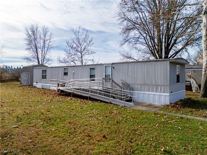 1991 Lakeside Mobile Home.  Very well maintained with several updates over the last couple years.  Two bedroom and two bath, with nice ramp entrance.  Big lot size with large storage shed!  2023-2025 updates include, new electric range, plumbing for laundry room, washer and dryer, HVAC system, hot water heater and more!  Home had new underbelly insulation installed in December of 2024.  Average electric are costs are about $130.00 per month.