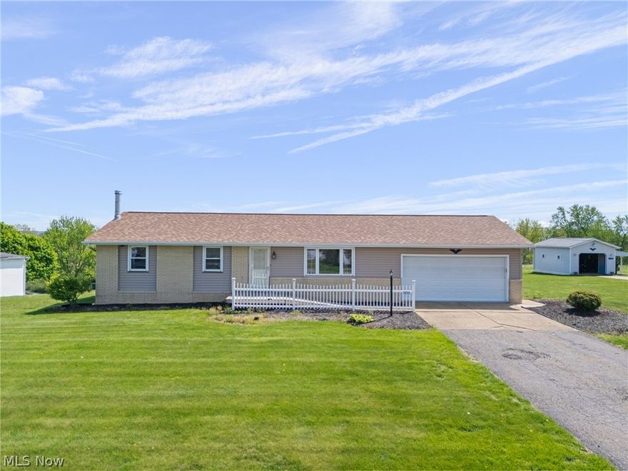 Welcome to this well-maintained ranch home offering comfortable single-level living in a peaceful country setting. Situated on approximately 0.71 acres, this 3-bedroom, 1-bath home provides a functional layout with nicely sized closets and practical living spaces throughout.
The home features a spacious 2-car garage and a basement that offers additional storage along with a wood burner for supplemental heat. Step outside to enjoy the covered back porch—an ideal spot to relax or entertain while overlooking the open yard.
Recent exterior improvements include refreshed landscaping and tree removal, creating a clean, low-maintenance outdoor space. A newer shed adds valuable extra storage for tools, equipment, or seasonal items.
If you’re looking for a manageable property with room to spread out and enjoy a quieter setting, this home offers a solid opportunity. Reach out today to schedule your own private showing!