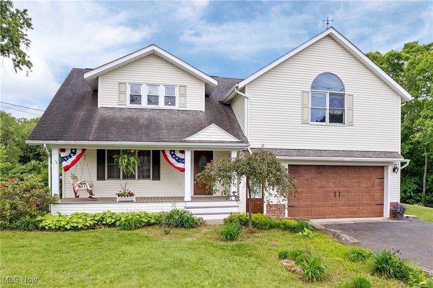 Welcome to this beautifully updated 4-bedroom, 3-bathroom home nestled on a serene 1-acre lot — where comfort meets function and style meets space! Step inside to a grand living room with vaulted ceilings, massive windows overlooking the backyard, and a cozy wood-burning stove to keep things warm and inviting. The chef-inspired kitchen will impress with its space and functionality, perfectly paired with a dedicated dining room for hosting gatherings. Need a home office or a guest space? The first-floor office could easily serve as a 5th bedroom, and there's a full bath and laundry room conveniently on the main floor as well. Upstairs, retreat to the spacious master suite featuring a skylight, walk-in closet, and a luxuriously large bathroom. Three additional bedrooms and another full bath complete the second level — room for everyone! Need more space? The basement offers endless potential — with plenty of storage and an area ready to be finished into a rec room, gym, or media space. Outside is where this property truly shines: Above-ground pool with vinyl decking — perfect for entertaining on hot summer days. A massive 4-car detached garage ideal for car enthusiasts, hobbyists, or workshop lovers, built in 2024. A 2-car attached garage for daily convenience.  Covered patio off the detached garage that overlooks a peaceful wooded backdrop. This property is a rare find — combining privacy, versatility, and all the extras you've been dreaming about. Don’t miss your chance to own this incredible home that truly has it all! This well-loved and meticulously maintained home has had only two owners since it was built. Home warranty being offered for buyers peace of mind! Schedule your private showing today and get ready to fall in love!