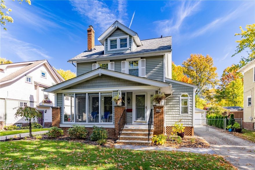 Discover this classic and charming colonial nestled within a quiet, tree-lined neighborhood. The home's inviting exterior, adorned with new landscaping and traditional architecture, sets the stage for a peaceful retreat. The partially enclosed front porch greets you as you step inside to a bright and airy living room, where the bay window, crown moldings, and a cozy gas fireplace create a welcoming ambiance. The beautiful hardwood floors are found in the living and formal dining rooms, as well as the bedrooms upstairs.  The sunroom off the living room is perfect for your home office or reading room. The well-appointed kitchen boasts newer stainless steel appliances and granite countertops (2021), with ample cabinetry, including glass-fronted options for a touch of sophistication. Relax and unwind in the sunlit morning room, where casual meals can be enjoyed while overlooking the HUGE fenced-in backyard (all new landscaping in 2023, front yard redone in 2022), with a fantastic stone patio, complete with front walkway installed in 2022. Gutter guards were installed in 2021, while the front porch steps were rebuilt and new shed installed in 2023.
Upstairs, the primary bedroom offers a spacious retreat with hardwood floors and generous closet space while the additional bedroom, also with hardwood flooring, share a tranquil and updated hall bath, with newer vanity and sink (2023). The third floor has newer carpeting (2021) which provides versatile space that can be used as a bedroom, home office, or quiet retreat.
The lower level features a laundry area with washer and dryer, newer mechanicals, glass block windows, and abundant storage.
This move-in-ready home offers the perfect blend of comfort, style, and tranquility. Don't miss this opportunity to make it yours!