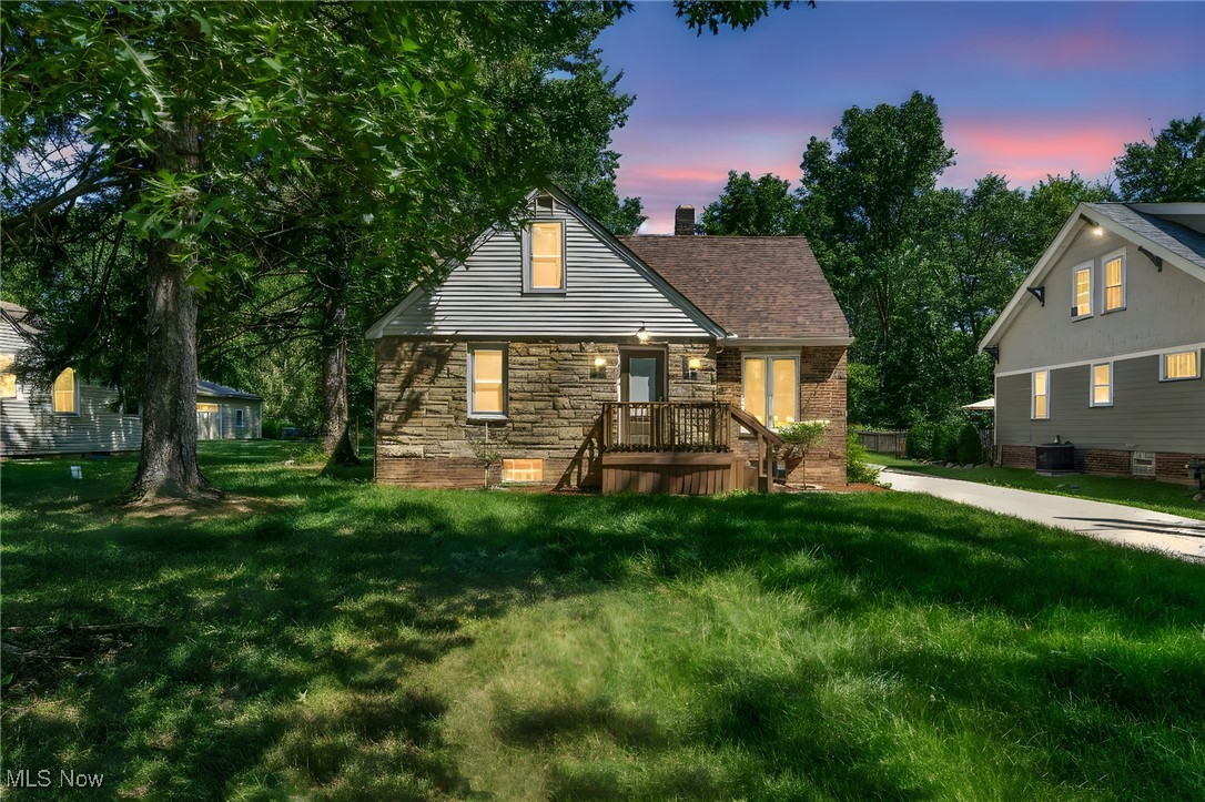 Charming Cape Cod nestled on a spacious half-acre lot in the heart of Olmsted Falls! This 3-bedroom, 2-bath home offers over 1,500 sq ft of living space and the perfect blend of character and convenience. Step inside to find a bright and inviting living room, a generously sized kitchen with ample cabinetry, and a dedicated dining area ideal for hosting gatherings. Two bedrooms and a full bath are located on the main level, while the second floor features an expansive third bedroom, bonus living space, and an additional full bath—perfect for a private owner's suite, guest area, or home office. Enjoy the added value of a full, unfinished basement, ready for your finishing touches. The detached 2-car garage includes one automatic door opener and one manual. A spacious back deck and a large yard provide a serene setting for outdoor living. Located just off Columbia Rd and close to parks, playgrounds, and award-winning Olmsted Falls schools, this home offers small-town charm with easy access to modern amenities and park systems. Don’t miss this opportunity to own a piece of Olmsted Falls!