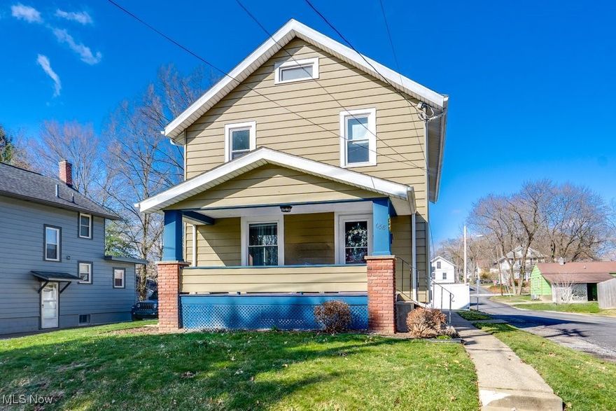 Welcome to this lovely five-bedroom home in the heart of Wooster. The first floor features gleaming, original hardwood floors in the living room, dining room, and first-floor bedroom.  There is a half bathroom attached to the bedroom. The fully applianced, spacious kitchen also features numerous cabinets and ample space for a table. Upstairs, there are four bedrooms, and the largest bedroom features beautiful hardwood floors and a wall of built-in cabinetry. The full upstairs bathroom has been recently remodeled. Carpeting was replaced in 2023, central air conditioning was installed in 2021, and insulation was added to the attic and crawl space in 2022.   The large backyard has a newer white vinyl fence offering privacy and a great space to enjoy the outdoors. All of the windows have been replaced.