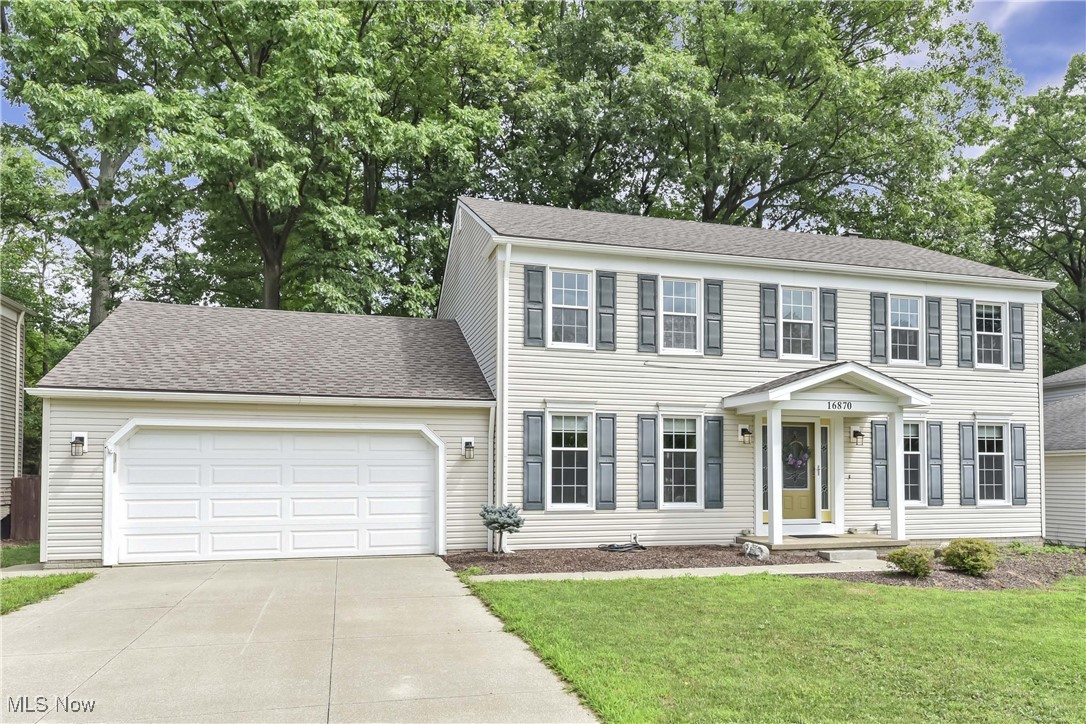 Prepare to be moved!
Welcome to 16870 Falmouth Drive, Strongsville, OH 44136—a beautifully maintained two-story colonial. A newer front porch, built in 2022, adds charm and curb appeal, welcoming guests with a refreshed, inviting entrance. As you step inside, you're greeted by a spacious dining room, ideal for family dinners and large gatherings and the expansive naturally lit living room, creating a comfortable space for relaxing or entertaining. Both rooms have had newer cellular shades installed on the front-facing windows.
The kitchen offers generous cabinet and counter space, perfect for meal prep and casual gatherings. The refrigerator and stove remain with the home, and the open layout flows into the large family room, complete with a central fireplace surrounded by custom built-ins. This level also includes a designated laundry room and a half bath, rounding out the functional first-floor living space.
Upstairs, four large bedrooms provide flexibility for family, guests, or office space. Each bedroom features newer lights and ceiling fans installed in 2020. The primary suite includes its own private bath, while the upstairs guest bathroom was tastefully updated in 2022.
The basement offers ample room for storage, hobbies, or future finished space. Recent updates throughout the home include a newer roof (2020), updated electrical panel (2019), newer gutters (2019), and a hot water tank installed in 2021.
Step outside to enjoy the newer deck (installed in 2023) and outside surrounding trees, perfect for outdoor entertaining and relaxation. The attached two-car garage completes the home’s practical layout, while its convenient location near SouthPark Mall, Mill Stream Run Reservation, and I-71 makes daily errands and weekend outings a breeze.
With a thoughtful blend of modern updates and timeless features, this Strongsville colonial is ready to welcome its next owners.