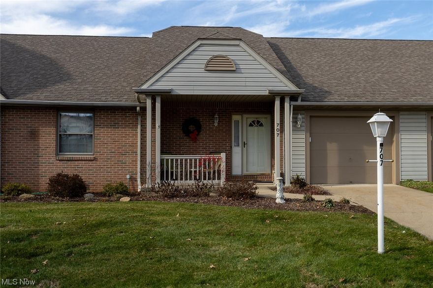 Discover serene living in this two-bedroom, two full bath ranch style condominium nestled in a 55 and over community in the picturesque town of Canal Fulton.  Enjoy the tranquility of overlooking water from the comfort of your home and enclosed patio. With the low maintenance , this residence offers a perfect blend of convenience and leisure, allowing you to embrace the beautiful surroundings. Won't last long! What a great Christmas gift this would be