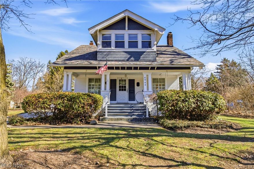 Welcome to this 19th-century  Plaquered Craftsman Sears and Roebuck home. This unique house was delivered in pieces by train to Mentor and brought to the lot it sits upon by Ox and wagon, nails and all. Situated on almost an Acre with an abundance of wildlife. The kitchen features a breakfast nook that looks out to the spectacular views and professional landscaping. Enjoy the large front porch on long summer nights. Basement and Garage are floored with beautiful nature stone. All appliances stay. Wood burning fireplace for those cold Ohio nights. There are two well water pumps for irrigation, roof is under 10 years old, most windows have been replaced, new shower,( outdoor fountain does not stay). This home has been cared for by the same family for over 60 years! This beautiful home will not last.