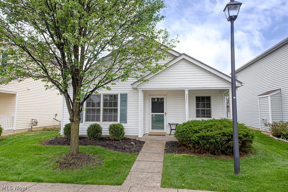 You are going to love the layout of this 3 bedroom/ 2 bath home situated on a lot overlooking community green space & park in The Village at Jefferson Run! This convenient ranch floorplan offers vaulted ceilings & an open concept layout. The family room w/ fireplace, dining room, & new kitchen in 2021 equipped w/ white cabinets, new counters, & stainless appliances make up the largest area of the home & are perfect for entertaining! The spacious primary suite features a walk-in closet & a full bath! 2 additional bedrooms, 2nd full bath, & first-floor laundry rm too! Be sure to step out back to check out to patio! New A/C & carpet in 2022, H2O heater 2017, newer lights, flooring, & paint throughout. 2 car garage & no lawn maintenance here...nothing to do but move in!