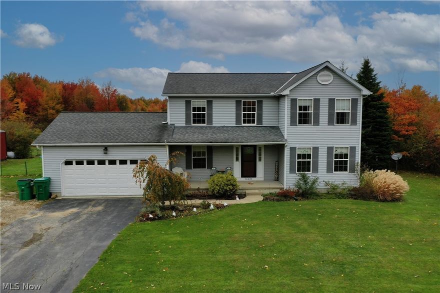 The country is calling you! Welcome home to this beautiful 3 bedroom colonial that sits on over 2 acres of gorgeous land. Built in 1995, the first floor features a formal dining room and office both with hardwood floors, large eat-in kitchen with ceramic tile and granite countertops which opens to the nice sized family room. All bedrooms are upstairs including a large master suite. The unfinished basement offers tons of storage space with potential for additional living space. Thinking of raising chickens or ducks? Need additional storage for all your outdoor vehicles? The grounds offer a 38x24 pole barn with electric, chicken coop with fencing, as well as a small duck pond. This gorgeous property truly has it all!