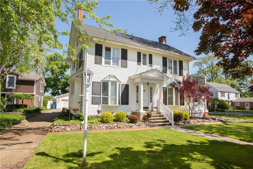 Prepare to be Moved!...into this lovely lakefront colonial with the best of today’s updates. Filled with classic charm and Lake Erie views most people only dream about! Natural hardwood floors flow from the foyer to the dining room with bay windows and beautiful built-in cabinets to the living room with white brick fireplace and large windows overlooking the backyard with water views. Relax in the bright and airy sun room with double doors leading out to the patio. Beautifully updated kitchen features granite counters, abundant cabinets, SS appliances, tile flooring, ceiling fan, peninsula/breakfast bar and casual dining area with sliding doors accessing the patio. Upstairs, the Master Bedroom has in-suite bathroom with large walk-shower. Two additional 2nd floor bedrooms and two 3rd floor bedrooms (all with ceiling fans) share the full bath. Third floor is plumbed for future bath. Finished lower level is the perfect area for a rec room, playroom or workout space and provides a conveni