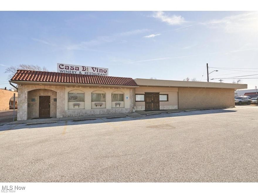 High-End Restaurant For Sale in Wickliffe! Casa Di Vino Italian Restaurant Located on Euclid Avenue! Fully Renovated 7000+ square foot Commercial Building with over 30 parking spaces. Currently houses a Restaurant with a Commercial Kitchen, Banquet Hall, and Outdoor Covered Patio space with a full-bar! Commercial Kitchen includes full appliance package and 2 expansive walk-in coolers. D-5L Liquor License! 6 Remodeled Bathrooms as well. Truly a great opportunity!