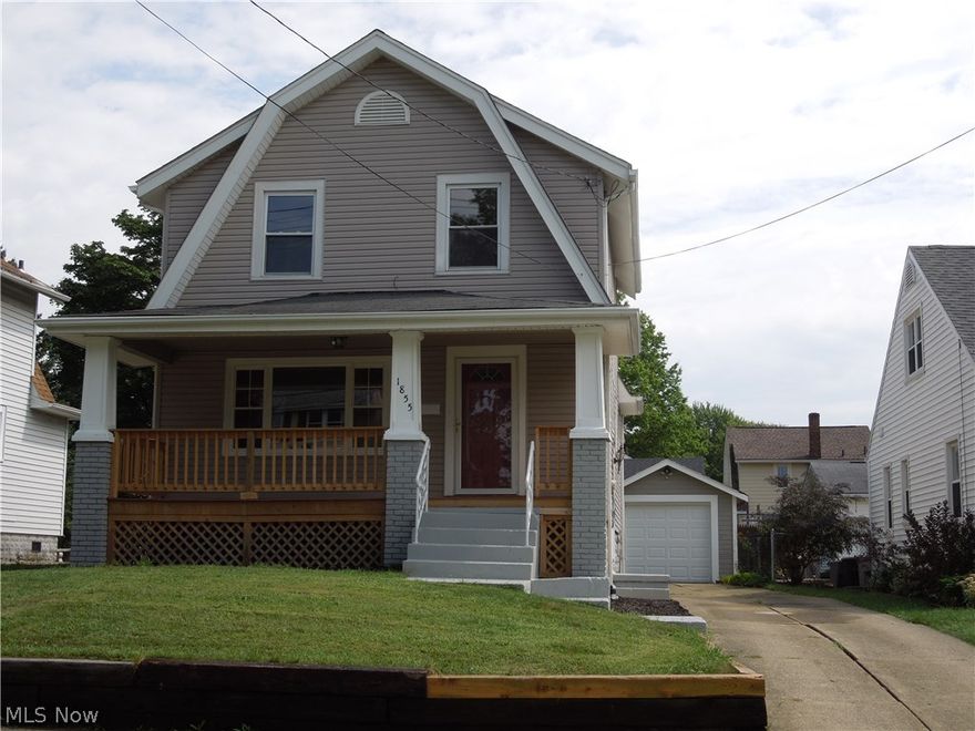 Looking for almost 1500 square feet of living space with a first floor master bedroom--COMPLETELY RENOVATED, then this house is for YOU!  Step foot onto the large covered front porch perfect for enjoying a fall or summer evening.  The first floor features new laminate wood floors, updated kitchen, built in shelving in the dining room, a first floor master suite with a FULL bathroom!  All appliances stay with the property too!  Upstairs are three bedrooms all with new carpet and a completely updated full bathroom with a skylight! It doesn't stop there....wait, there's more!!  All new lighting throughout the home, new a/c Nov. 2015, freshly painted throughout, brand new refrigerator, new doors, hot water tank (2014), garage door (2014) and electric fireplace added in living room (2014).  Nothing to do here but move in and ENJOY!