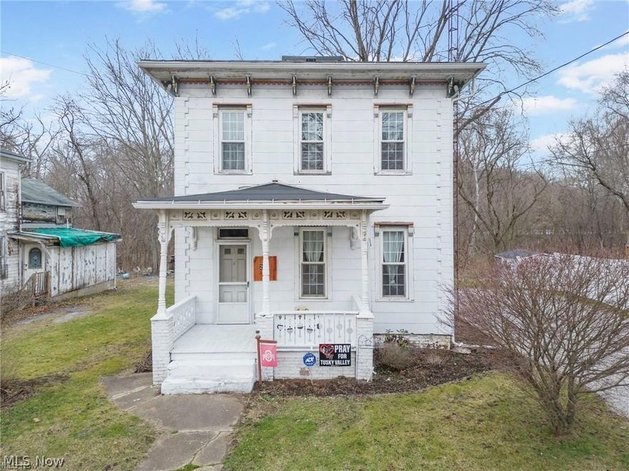 Great home located in the heart of Malvern, OH! The floorplan was completely refinished & this is obvious with some of the features. An addition back porch with gas heater is perfect for lounging and enjoying company. There's a main level bathroom, each bedroom is equipped with walk-in closets, and the upstairs is equipped with a full shower with tub. Nice kitchen cabinets with stainless appliances that are included. Tall ceilings throughout the home. Shed in the back for storage. Furniture is negotiable! This would make a wonderful home, short term rental, or investment property. Updates: Furnace, A/C, Gutters, Roof, Back exterior door, and some paint in the last 5 years. Agent owned