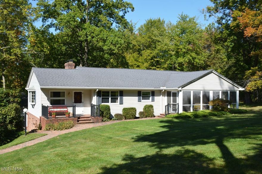 Great opportunity to own a 3 bedroom, 2 1/2 bath Ranch with walk-out basement on 3.16 acres / Enter this well maintained home through the Living Rm with FP and adjoining formal Dining Rm / Plenty of kitchen cabinets and counter space with all appliances included / Family Rm shares space with the Breakfast Rm exiting through sliding doors to a large Enclosed Patio / Basement is partially above grade with finished Rec Rm area and walk-out's to side and rear of home / Unfinished area of basement includes a Laundry Rm and Workshop /  Hot water boiler / Long asphalt driveway approach off Caves Rd with turn-around at garage with second exit on to Cedar Rd / Large garage with lower level for storage and second floor Workshop with lots of glass to brighten your project space / Tennis court needs maintenance / Whole house generator