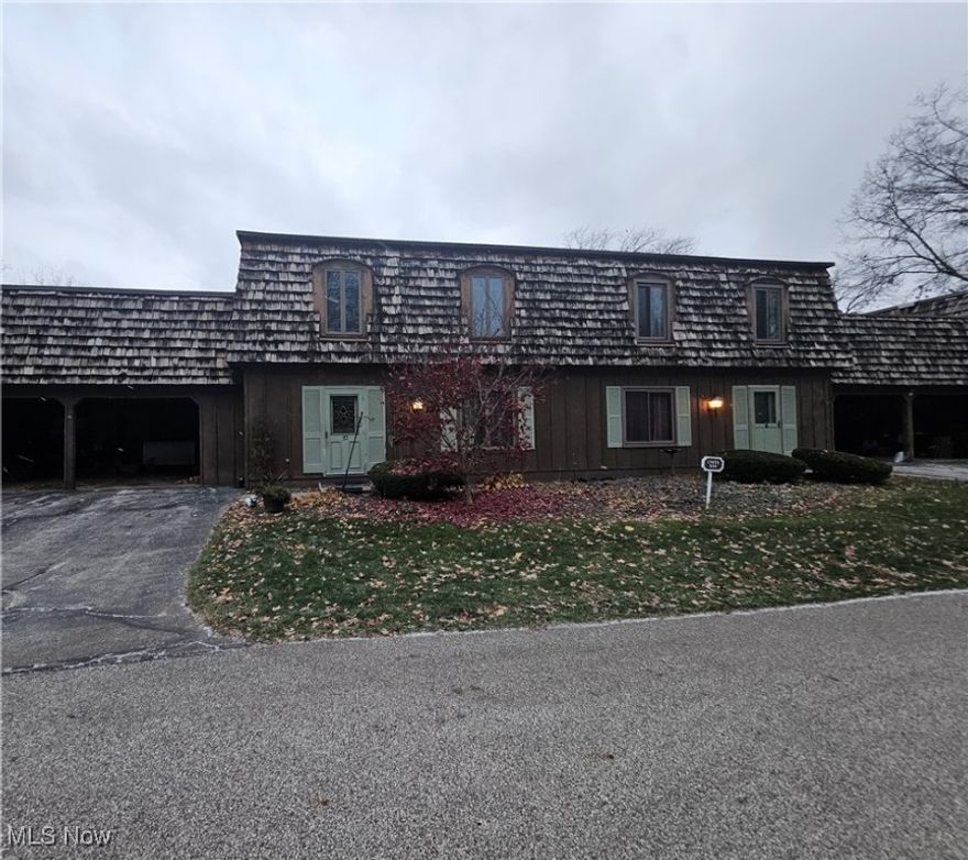 Perfect project home for the investor or DIY buyer that's looking for a great deal in Granger Lake Condo Subdivision! Located in Granger Township, Highland LSD, this brick condominium with 2 bedrooms/1.5 baths features 1,664 sq ft of living space. The front door opens to the living room area with 2nd floor staircase to the left, and the large living room and dining room to the right. The kitchen boasts an abundance of cabinets, counterspace, and unique passthrough window. All appliances stay! Off the kitchen you can access the laundry area with an oversized pantry/storage closet with built-in shelving. Half bath in-between the kitchen & dining room. Large doors/windows to the back patio area and park-like backyard. The second floor features a very large second bedroom with a double closet and storage/display area. The primary Bedroom features 4 large windows that overlook the beautiful backyard and doorway to the large full bathroom with several closets and large vanity. 1 vehicle attached carport and storage closet. Just bring your flooring ideas & personal touches to make it your own. You'll enjoy this beautiful community with walking trails, featuring a 14-acre stocked lake for boating, fishing, swimming, tennis courts, and a community clubhouse that can be rented out for events, plus Quick access to I-71 or I-76.