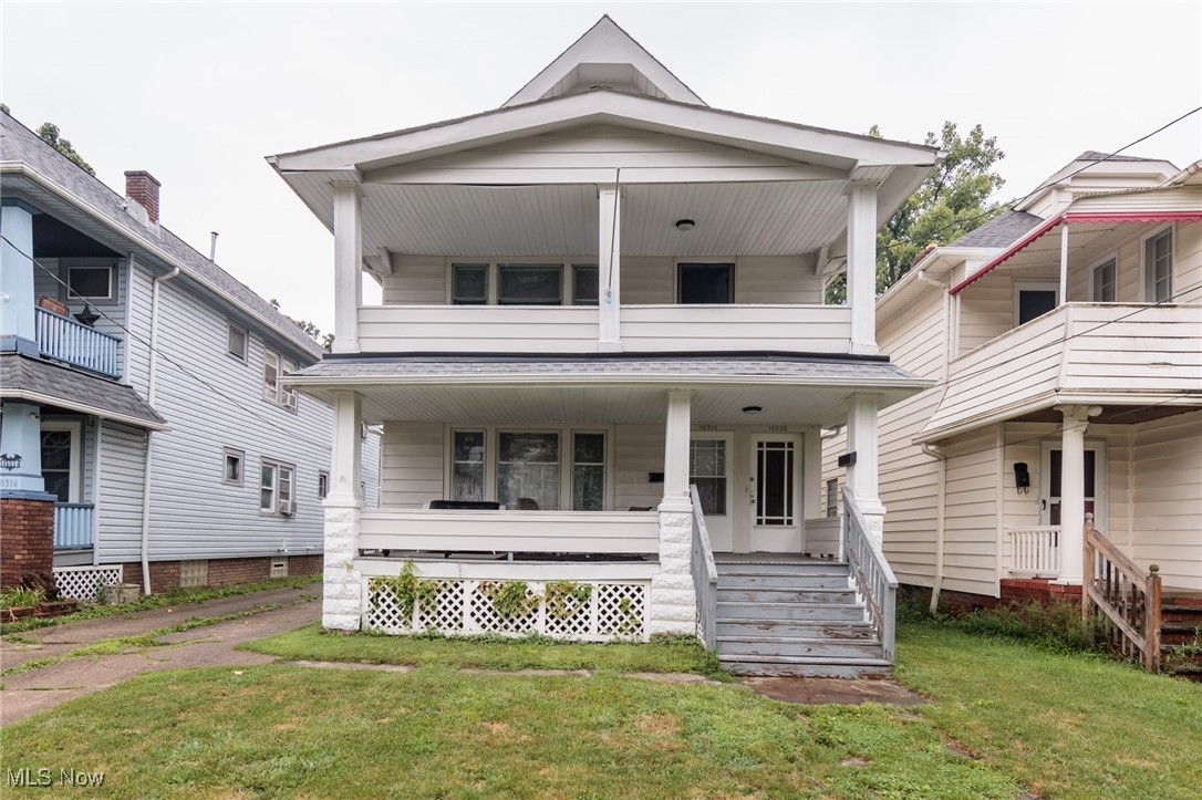 Situated near West Blvd in Cleveland is this well-maintained two-story duplex featuring 4 bedrooms, 2 baths, and a 2-car garage. Stepping into the downstairs unit you will find all the charm and character with dark wood pillars, hardwood floors, leaded glass windows, and built-in cabinets. In the upstairs unit you will find the same appeal, with top-notch kitchen appliances (Refrigerator and Range 2025). Both units feature newly updated kitchens with tile backsplash. The lower and upper units both have access to their own private balconies, with a communal porch situated in the back. Enjoy close proximity to major highways, Cleveland Metroparks, and local shopping / restaurants! With newer Water Heaters, Furnace, and a brand-new Washer and Dryer located in the basement; this duplex is the perfect place to call home, or ideal real estate investment opportunity for any investor!