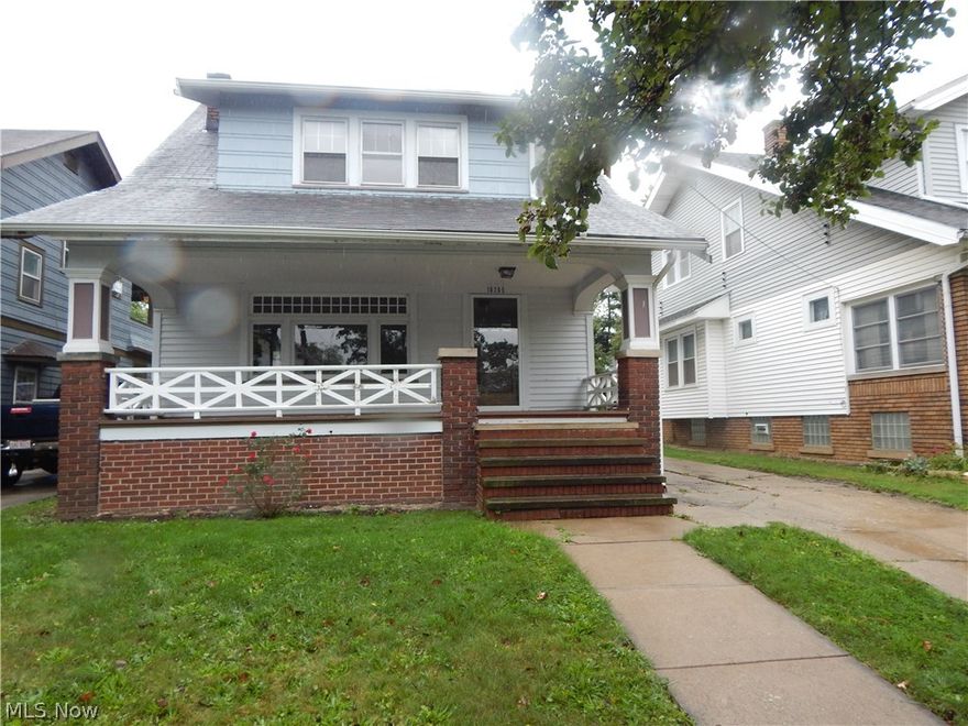 3 bedroom colonial with front porch! Eat in kitchen. Formal dining room with built in cabinets. Living room with gas fireplace. Neutral colors and beautiful wood trim throughout. Brand new carpet in living and dining room. Third bedroom has a 12 x 7 sun room off of it. All appliances stay, including washer and dryer. Updated electrical box. Full basement. Fenced in yard. 2 car garage. 1 year HMS home warranty. Don't miss out!