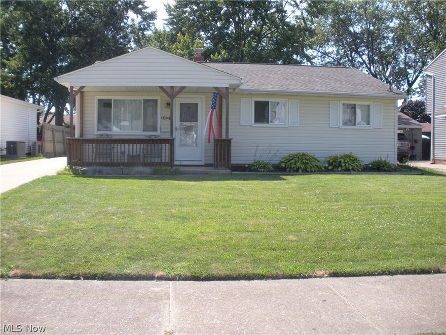 Charming Ranch! Three bedroom, one bath and a large detached two and half car garage! Updated Eat in dining room/kitchen, all appliances stay!  Handy mudroom/laundry with stackable washer and dryer and plenty of storage. Enjoy the quaint back yard which is partially fenced.  Garage boasts lots of space for storage or extra work room.  Covered back porch is a great place to relax.
