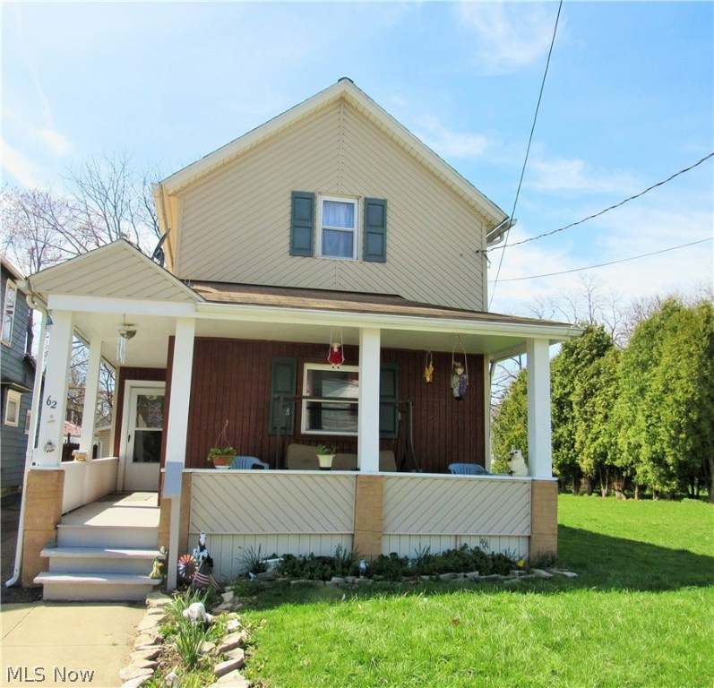 Create your own wow-factor on this colonial! Home has a large, covered porch that opens into a foyer. Good sized rooms with a spacious kitchen has an eat-in area and birch cabinetry. Updates include a furnace, hot water tank, and sump pump. The back yard is a nice size and comes with a shed.