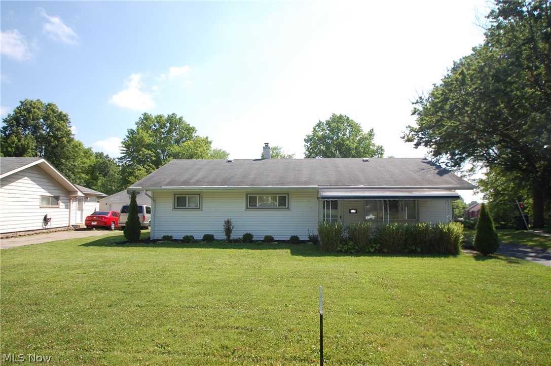 Nice 3 bedroom ranch home on quiet Austintown street. This home features living room w/ carpet, dining room with as slider out to a covered 18x10 concrete patio, kitchen w/new granite tops and new stainless appliances. There are 3 bedrooms all carpeted and 1 full updated bath. There is also a first floor laundry including washer and dryer. Recent updates include granite tops, appliances, sealed blacktop driveway and some new landscaping.