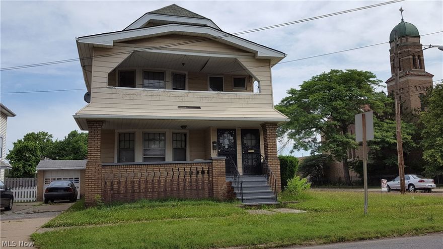 Excellent condition! Corner lot!  Natural wood flooring and many nice features in this large rental home.  Walk up third floor. Full basement.