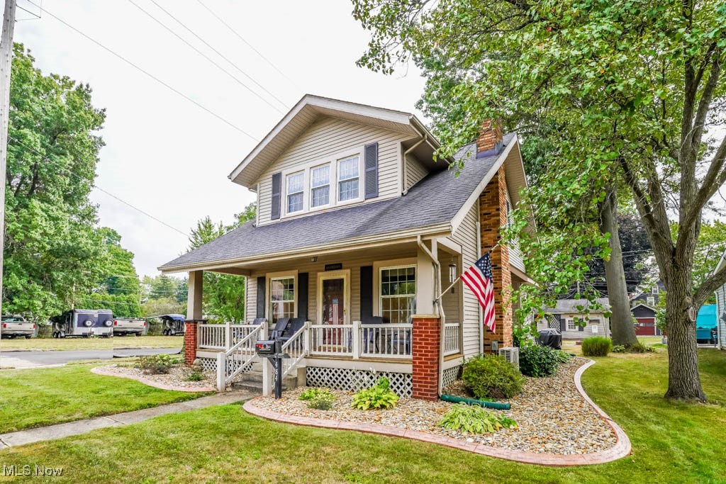 This adorable Cape Cod in Brewster feels like home from the moment you arrive! With its inviting front porch and manicured landscaping, you'll find a welcoming space for unwinding, chatting with neighbors, or simply enjoying the outdoors. Inside, the living room features a cozy gas fireplace and laminate flooring that extends into the dining room, highlighted by a bay window and crown molding. The kitchen, with included appliances, flows effortlessly to the back porch and patio, perfect for outdoor dining. Upstairs, three well proportioned bedrooms with new carpet share a modern full bath. The basement offers additional space with a rec room, another full bath, a laundry area with washer and dryer, and plenty of storage. Outside, enjoy the backyard’s fire pit and oversized two car garage, all set on a spacious corner lot. This lovingly maintained home in Fairless Schools is ready for its next chapter. Call today!