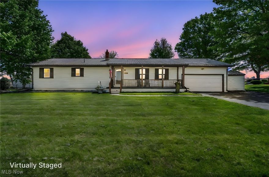 Charming Ranch Retreat in York Township of Bellevue Schools - Nestled in a peaceful rural surrounding of country farm fields and beautiful sunsets. This well built three bedroom, two-bath home offers the perfect balance of comfort and country serenity. Step inside to discover the foyer area with shiplap finishes, updated bathrooms, vinyl plank flooring and freshly painted interior throughout. The bonus of this home is the separate living room and family room space for flexibility of comfort, entertaining or a great space for that desired home office. The full basement provides an additional 1568 square feet, perfect for a dedicated hobby or workshop area, plenty of space to be finished, while still having that separate storage area. All kitchen appliances are included, plus the washer and dryer stays! This home has it all - comfort, space and a setting you'll never want to leave. Window air units to be included.

All information, including room sizes, features, and descriptions, is deemed reliable but not guaranteed and should be independently verified by all buyers and real estate agents.