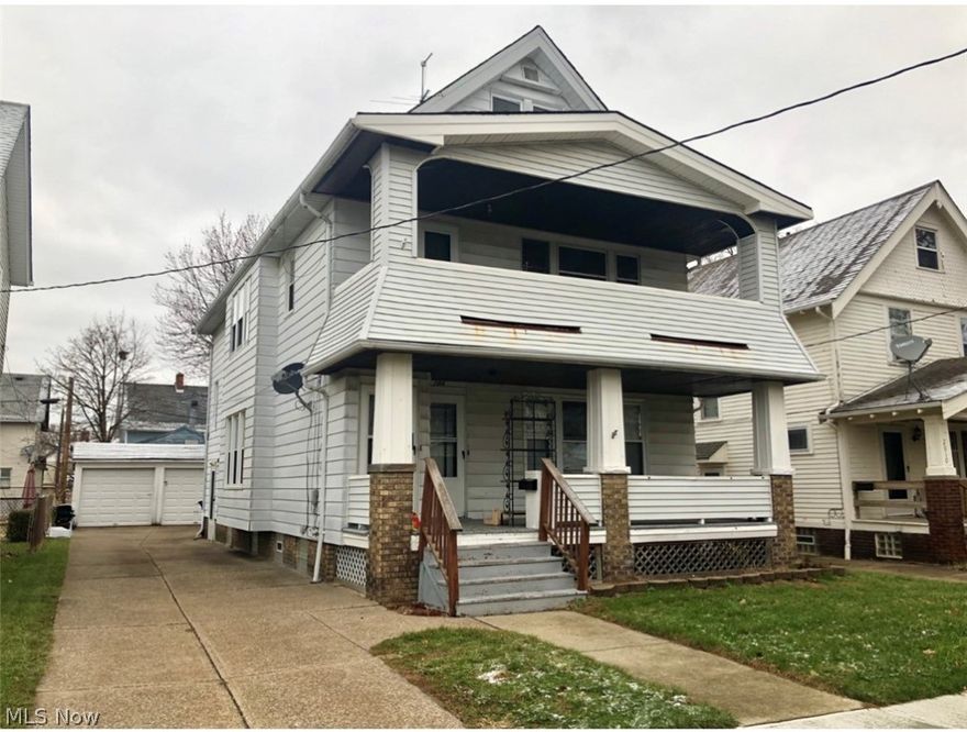 Nice traditional 2 suiter in Old Brooklyn.  East of Broadview Rd!!  This double has 2 of everything - 2 separate front entrances, furnaces, HWT's, electric panels & laundry.  Newer windows, furnaces, hot water tanks, electrical (including panels & wiring), and whole-house insulation.  Beautiful woodwork, glass block windows in the basement & bathroom, covered front porches up & down, large kitchens, living rooms, spacious closets, full walk-up attic, 2-car garage, and more.  Basement also has laundry for each unit and lots of room for more storage. 1st floor unit is vacant for showings.  Upstairs resident is a is a long term tenant who may want to stay.  Perfect for investor or owner occupant - rent out both units, or live in 1 and let the other unit pay your mortgage. Convenient location to freeways, downtown, shopping and transportation. Schedule your private viewing today!