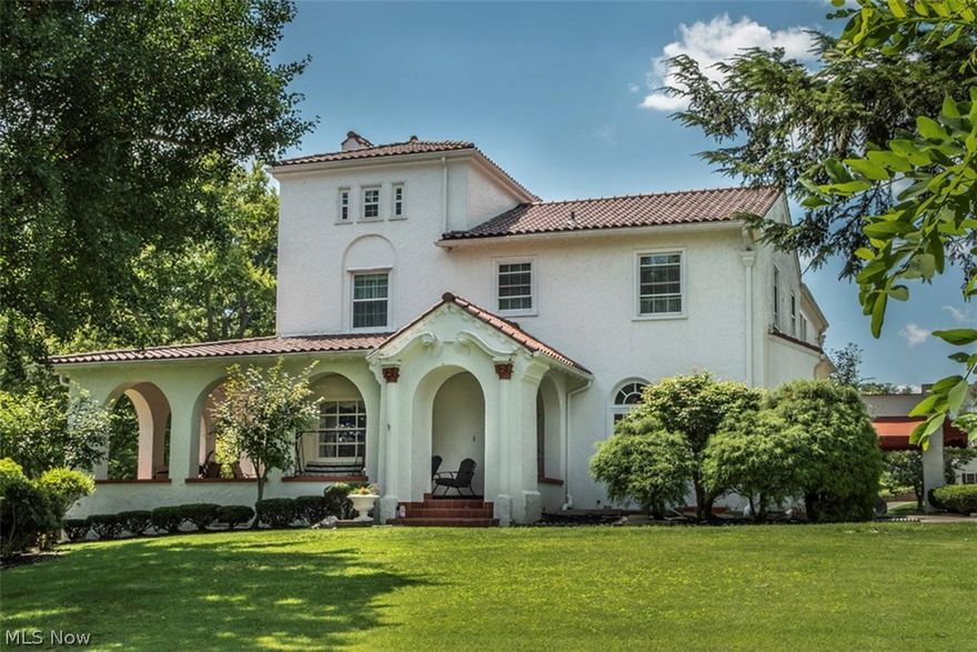 Home was added to U.S. National Register of Historical Places - Belmont County, Ohio April 8, 1994.  Home was recognized for it architecture of noted Edward Bates Franzheim and builder C. D. Keyser.  As you drive down Candlewick Lane, this elegant villa has spectacular grounds and presence.  The front wrap around portico views the Ohio River. Generous sized rooms throughout the home.  Cherry cabinetry in eat-in kitchen, formal dining and living rooms, extra rooms for office and/or family room. Has generous sized four bedrooms, with 3 1/2 baths.  Large family  room on 2nd floor which can be used as 4th bedroom.  Integral 2 car garage and a detached garage, with a circular drive though carport.  Zoned heating and cooling for first and second floors and a purification water system  FYI:  for the film buffs, this is formerly Ann Kuchinka's home which hosted Bob Hope to publicize Mr. Hope's film "My Favorite Spy". All acreage is included in this purchase.  There are two building lots behind