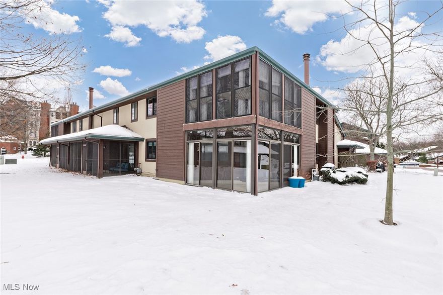 Enjoy private living with all the amenities one would ever need.  You can enjoy exercising in the fitness center and relaxing at the swimming pool. There is also a community center available for residents,  This 24 hour secured gated community is a hidden gem located in the vibrant city of Mayfield Hts.  This first floor end unit has a attached garage so you can walk right into your home and not deal with the winter snow.. This condo features two full baths with a spacious Primary Bedroom shower.  The large Primary Bedroom also features his and  her closets.  The open floor concept allows for you to easily entertain guests.  The kitchen  provides ample counter space along with plenty of storage.  A large sun room adds extra square footage to gather with friends and family also.  All appliances stay with the condo.  Just move in and enjoy all this Woodhawk gem has to offer!