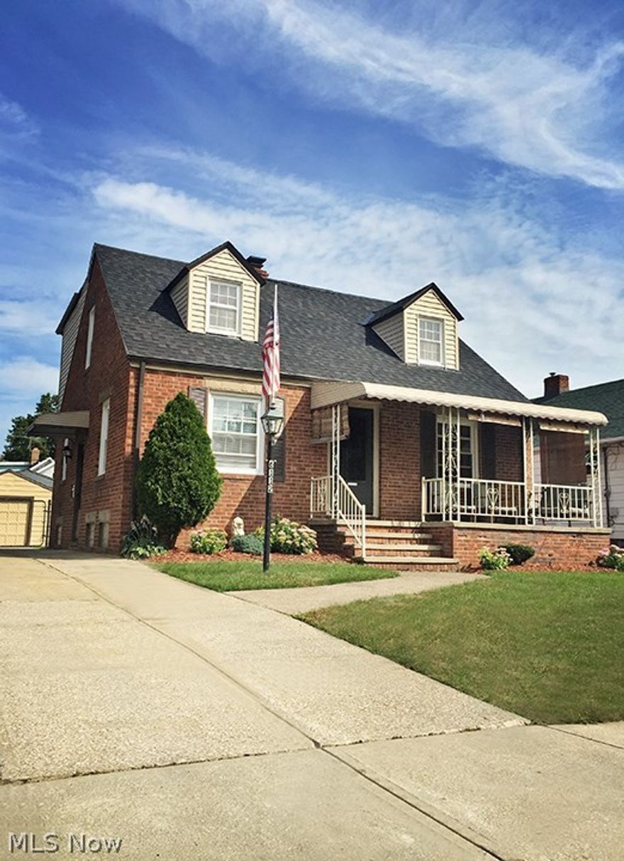 Classic brick master bungalow in Brooklyn! Well maintained & landscaped, featuring a full front porch, over 1300 sq ft, refinished hardwood floors & neutral color palette, this lovely home has everything you're looking for! A freshly painted living room, light filled, eat-in kitchen w views to the backyard, two bedrooms & updated full bath comprise the main level. Stairs lead up to the Master Suite that is unlike any you've seen in this style of home! The master bedroom, an unbelievable 19' x 17' with tall ceilings (no slanted walls!), has plenty of room for not only a king sized bed & furniture, but also a sitting area, office or nursery! Walk-in closet! Full glamour bath that is your private spa: fresh & modern color palette w jetted tub, separate stand up shower, vinyl flooring & vanity with plenty of storage! Recessed lighting & sconces provide all the light you'll need! Full, partially finished basement/family room and unfinished area with laundry! Fully fenced backyard, with pati