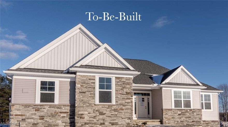 Beautiful 3-bedroom Ranch on almost 1/2 acre homesite with full basement and 3-car side-load garage in prime Eastern Avon location less than 3 miles from Crocker Park! This well-designed plan offers 1-floor living with an open and airy feel. The kitchen boasts an oversized island, soft-close cabinetry, and a spacious walk-in pantry. The casual dining area opens onto a covered porch, and the adjacent great room features a vaulted ceiling and cozy gas fireplace, perfect for cold winter evenings. The primary suite welcomes owners with double door entry, vaulted ceiling, walk-in closet, and an ensuite bath with tile walk-in shower. Convenience abounds with a 1/2 bath and laundry located right off the 3-car side entry garage. A full basement is roughed in for a full bath. This quiet lot in a premier location makes this the perfect home for those looking to right-size without the restrictions that come with a low-maintenance community. Home is in-process and pictures are for illustrative purposes only.