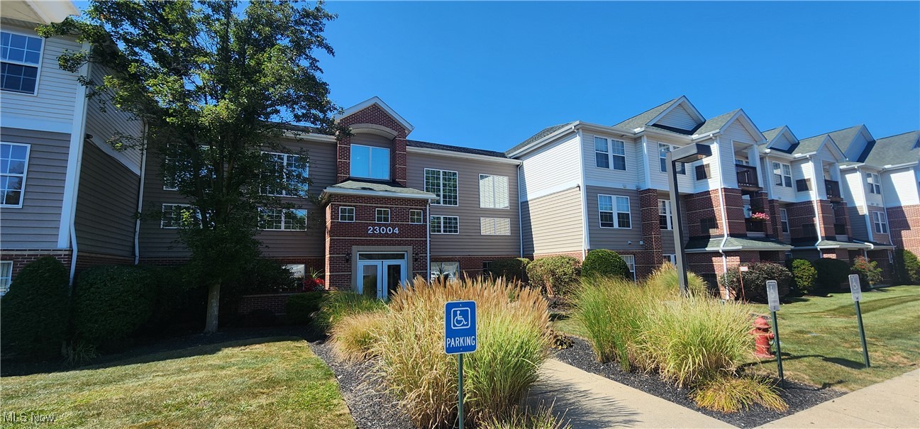 Olmsted Falls, Ohio 1st floor Condo with 2 bedrooms and 2 full baths. Master unit features a walk-in closet with lots of storage and lighted. Unit offers a large living room and dining area. New contemporary Linear flame fireplace with remote. Galley kitchen with bar area and cabinet storage. Appliances include, stove, fridge, microwave, very quiet Bosch dishwasher , washer and dryer. Large Pantry and 2nd full bath and second bedroom at the other end of the unit. With sliding glass doors and a large patio. Other features included Newer water heater, New furnace , New windows in master bedroom, Custom shades with shutters and brand new vertical blinds Approx. $4,000 for window treatments, Master bath upgraded vanity and mirror and light fixture, Chandelier and breakfast bar lights added. Off street parking space and also designated garage space. Additionally, the owner storage space locker is down the hall from the unit.