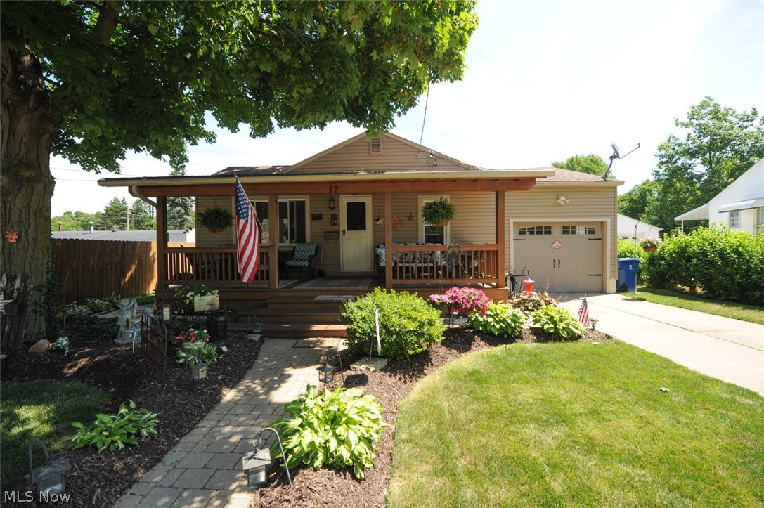 If you are looking for an easy to maintain home with incredible outdoor space, this is it! This cozy cared for ranch in a cute, quite neighborhood in Barberton is ideal as a starter home or for those ready to downsize. With all appliances included and beautiful original hardwood floors, this home is move in ready. But you will want to spend all your time outdoors with a large open front porch, big deck, patio area, fire pit, large yard, perfect landscaping and privacy fence. You'll have no worries with all these major updates within 7/8 years; furnace, water heater, a/c, duct work, electrical, kitchen floor, bathroom bamboo floor, toilet, sink, deck, patio, pavers, front porch, roof, siding and windows! Washer/dryer and fridge are within 3 years. Always dry, freshly painted basement. Won't last, CALL TODAY!!!!!