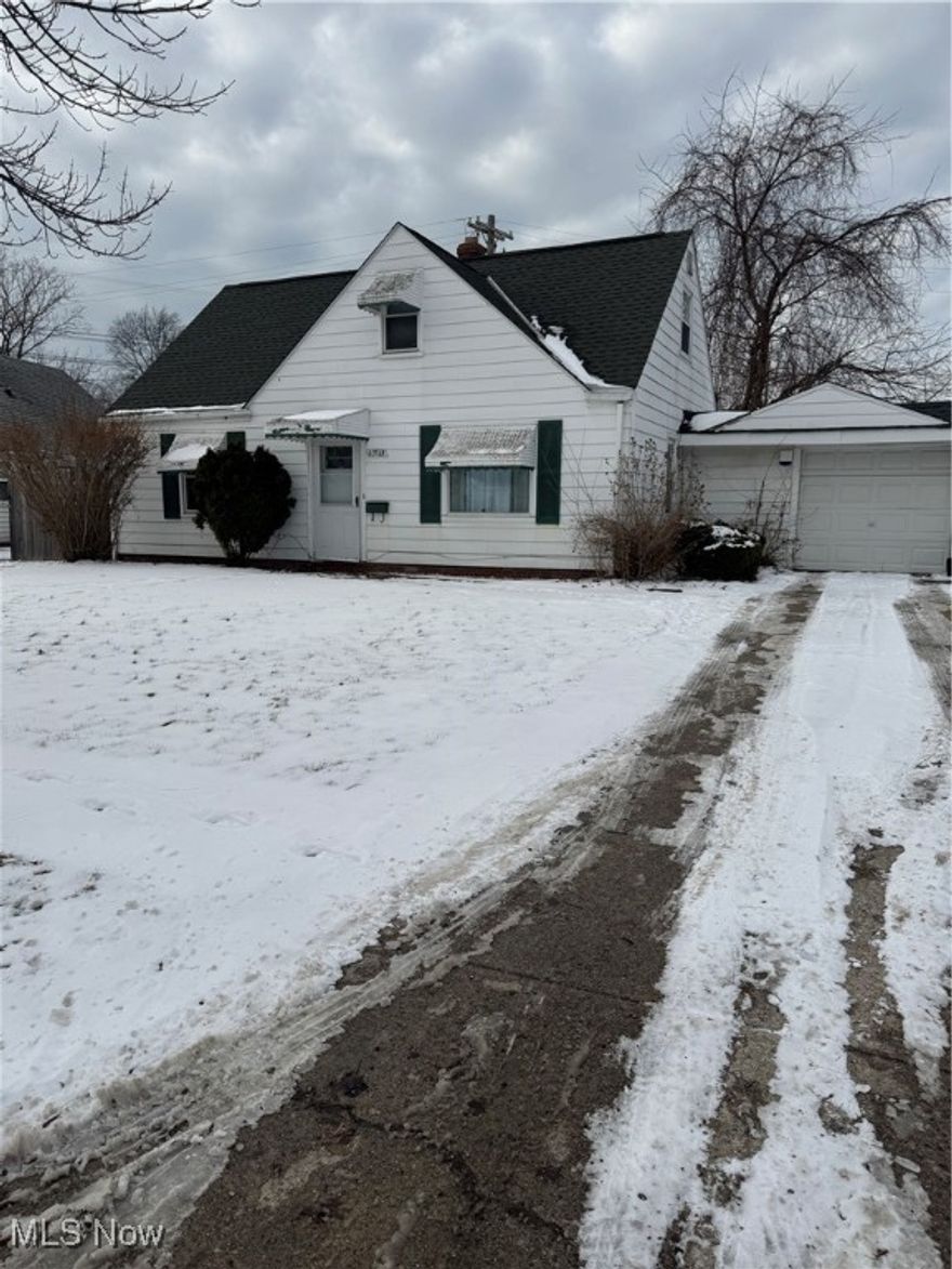 Nestled off Babbitt Rd in the heart of Euclid, this charming Cape Cod home with an attached garage offers incredible potential for those ready to put in a little TLC. Featuring two spacious bedrooms and a full bath on the main floor, plus an additional bedroom upstairs accompanied by a versatile space perfect for an office or walk-in closet, this home is ideal for a family looking to add their personal touch.  Don’t miss the chance to transform this property into the home of your dreams! Being Sold AS-IS. Buyer to assume POS Violations.