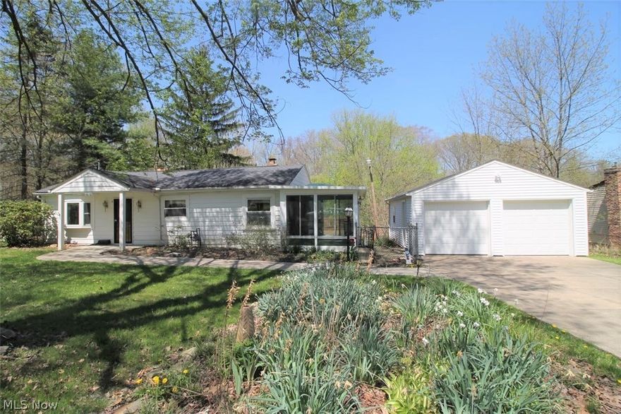 Cute well maintained cared for two bedroom and one bath Ranch. Oak cabinets in the kitchen as well as washer and dyer hook ups.  Walk out basement also has washer and dyer hook ups. Very private beautiful backyard for entertaining or enjoying the deck to just relax. Also backyard adjoins to a creek. Sun room to enjoy on those cooler days. Two car detached garage. Newer roof. Newer front door. Great price!  Won't last long!