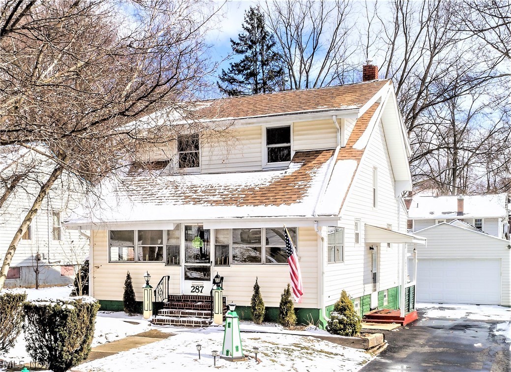 ** Beautiful 3 Bdrm Colonial In Goodyear Heights Providing Just < 1900 Sq. Ft Includes A Finished Basement, Front Carpeted ENCLOSED Porch, 2 DECKS, A FENCED IN YARD And 4 CAR GARAGE!! *Mechanic & Car Lovers DREAM, The 1100 Sq. Ft 4 Car Garage Features 110 & 220 Volt Electric, 2 Side 4 Ft. Overhead Doors, An Automatic Garage Door W/Remote & An Added Bump Out Side Tool Room! *Private Grilling Deck Off Of The Remodeled Kitchen Addition! Relax On The Furnished 244 Sq Ft. Deck W/Stairs Which Includes A Swing, Round Table, 4 Chairs/Cushions & Storage Box That Stays! *Enjoy A Rainy Day On The Enclosed Front Porch W/Electric (Watch Tv) While Sitting On The Picnic Table Or Swing (Also Included)! *UPDATES INCLUDE: All New Double Hung WINDOWS '15, 90%+ Energy Eff. FURNACE W/Upgraded Humidifier '11, AC '11, Complete KITCHEN Remodel- All Cabinets, Sink, PANTRY '12, Architectural 30 YR ROOF '07, Torched Down Rubber Roof On Back Addition '13, Interior DOORS, Beveled Glass DOOR, 150 AMP ELECTRIC Panel