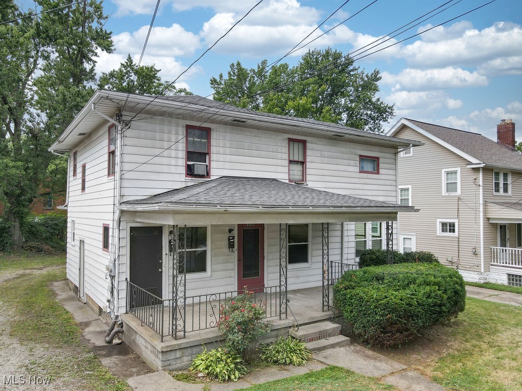 This up/down duplex has a completely updated and rent-ready main floor unit just waiting for an owner occupant, or to put a tenant in and make you money! This property has a roof that is 2 years old, new vinyl replacement windows on the main floor, and a new hot water tank. The main floor unit has been renovated with the hardwood floors refinished, fresh paint, new bathroom vanity and tub/shower enclosure. The basement has plenty of room for storage for both units. The large 2 car garage is perfect for storage, or tenant parking. The upstairs unit is currently rented for $950, the main floor unit was previously rented for $950.00. This property is conveniently located between Akron and Tallmadge!