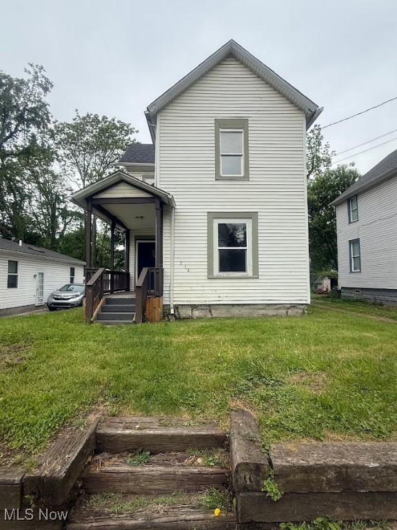 Three bedroom two bathroom home. First level includes a living room and dining room. Large kitchen with plenty of cupboard space. Three bedrooms and a full bathroom on the second. Most of the main level includes vinyl lock flooring. Full unfinished basement. Laundry hookups on main level. Gravel off street parking on the back side of the property that will accommodate multiple vehicles. Furnace and hot water tank replace in 2023.