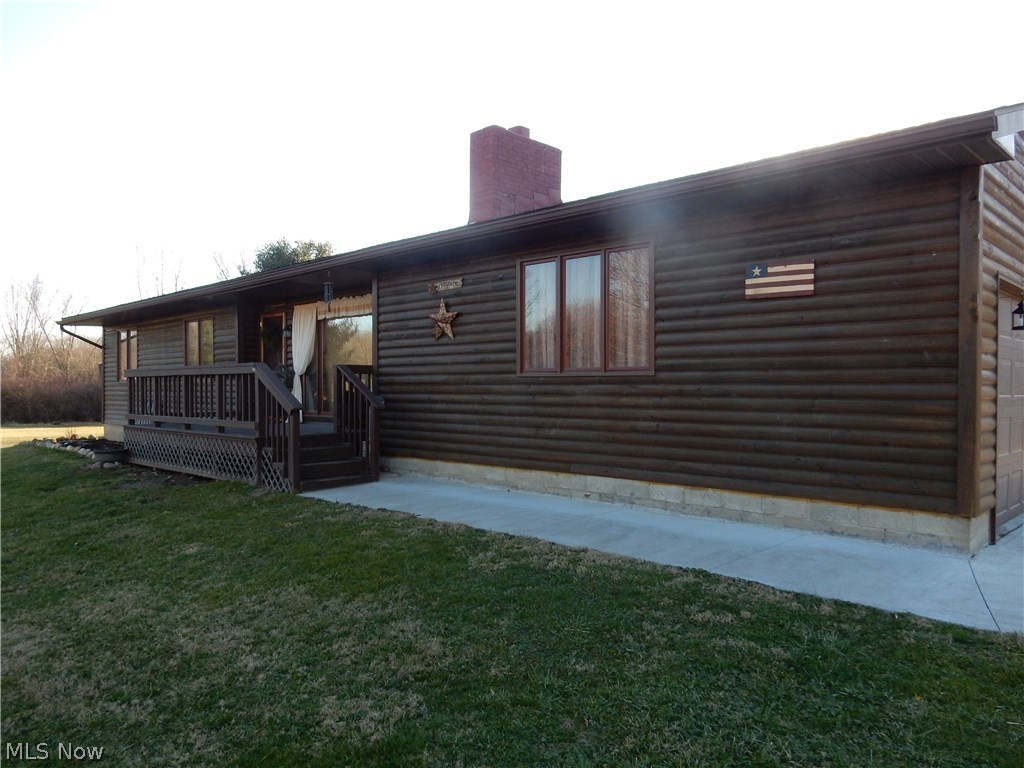 This adorable and completely updated ranch log home can be yours. There is nothing to do here but move in. The many updates include 2014 or newer: kitchen, Heat Pump & A/C, Samsung Appliances, Water Softener, partial brand new Concrete. Roof is approximately 10 yr. old. This warm and inviting home also has a wonderful basement that has been petitioned into rooms, including a family room. The master bedroom has it's own half bath and walk-in closet. The two guest bedrooms are amply sized and have nice big closets. You will love preparing meals in the large eat-in kitchen which offers plenty of cupboard and counter space. All of this situated on just under 1 level acre. Contact me to schedule a private showing. This home is priced to sell and will not last long.