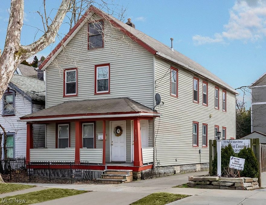 Everything you are looking for in a Tremont duplex! Spacious 2 bedroom units with open floor plans. Environmentally conscious bamboo flooring in main living areas. Both units have large bedrooms with space to accommodate a king size bed.  The upstairs lofted suite is move-in ready with a recently upgraded kitchen and bath. Kitchen offers contemporary cabinets, stainless steel appliances, granite countertops and a breakfast bar. Main living area featuring an open concept with dramatic vaulted ceilings. Downstairs unit tenants pay $1445 a month. Separate utilities. Central air conditioning. Good size fenced in yard with a two car garage. Best of all this property is a block away from Lincoln Park. Lava Lounge, Prosperity Social Club are practically just outside your front door. Walking distance to Towpath Trail and all of the Tremont shops, restaurants, and amenities.