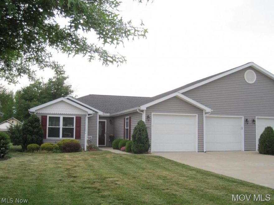 Condos for 55 or older or disabled adults.  This is the largest condo in the complex - custom built for original owner.  Massive great room with corner gas fireplace and cathedral ceilings.  Open floor plan living.  Kitchen offers cherry cabinets, open soffits, convenient breakfast bar and a pantry.   Spacious dining area.  Three nice size bedrooms.  Huge garage with lots of storage room.  Rear patio with storage area.  Located at the quiet end of a cul-de-sac.  One floor living at its best.      M655 KL  Elem: Stone Elementary School  Elem/Bus: N  JrHigh: Belpre Middle School  JrHigh/Bus: N  High: Belpre High School  High/Bus: N  Fire: VOL  Police: CTY  ;SQFT=Fin L1:1650, Fin Bsmt:0, Fin Above:1650, Fin Total:1650, Unfin Bsmt:0, Unfin Above:0;GAR= 2 Car Att;PRKG= Off Street, Parking Pad