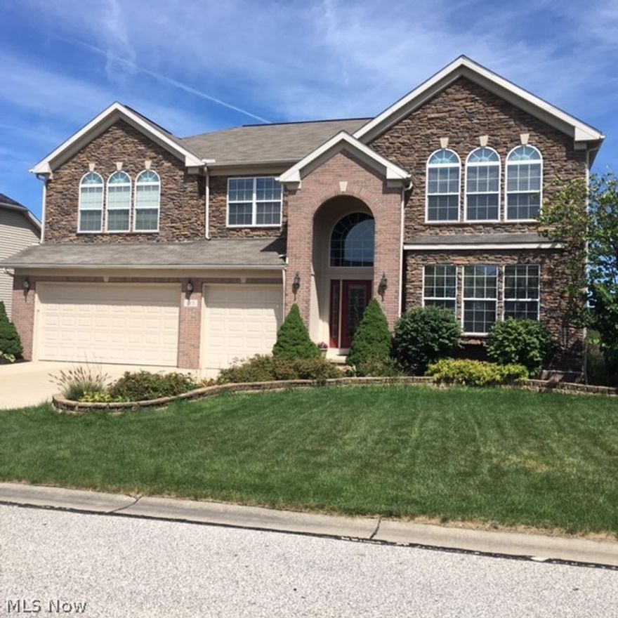 This captivating Hinckley home features 4 spacious Bedrooms, 2 full and 2 half baths! The 2-story family room opens to the impeccable kitchen with stainless appliances. Master Bedroom boasts his and her closets, Master bath w/garden tub & 2 vanities. This open concept home exudes comfortable luxury w/decorative pillars, architectural touches, tons of windows & light! In the basement enjoy the Wet Bar in finished rec room, while the play room w/ 1/2 bath& addt’l storage areas is great for the kids. Impress guests w/the Beautiful NEW Stone Front - unique to the street- & amazing back patio w/pergola & retractable canopies, overlooking green space. 3 car garage- a necessity for a home this size. Including a 1st floor laundry room, 1st floor office and 1/2 bath. Highly sought after Highland Schools and lower township taxes. Multiple upgrades list available. Country living with city conveniences- public water& public sewers. Not too big, not too small, this one's just right--see for yoursel