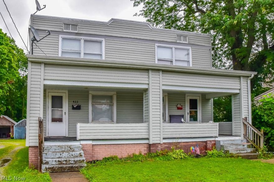 Great investment opportunity! This duplex offers two 2-bedroom units with a covered front porch, a full basement and brings in $895/month. Gross rent multiplier of 6.508 and a Cap Rate of 12.8%. Unit 422 has neutral colors, a living room, dining room, applianced kitchen with a pantry, a mudroom, 2 bedrooms and a full bath with a clawfoot tub. There's a nice sized backyard and a playground minutes away. Schedule a private showing today!