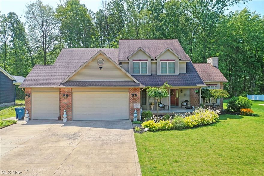 Welcome to the quiet and elusive neighborhood of Woodridge Way. This gorgeous 4 bedroom home features a 3 car garage, 3 1/2 baths, several levels of decking and tons of living and closet space. Do not miss the custom rounded corners on the walls. The front of the home features a cozy porch, ideal for relaxing. Enter through the front door to a beautiful foyer, stylish dining room, large living room with gas fireplace, high ceilings and crown molding and stunning eat-in kitchen featuring movable island, high quality cabinets, ceramic backsplash and stainless steel appliances. The large master bedroom is located on the first floor and promotes a gas fireplace. Head into the en suite master bathroom with its jetted tub and attached 10x10 walk-in closet. Laundry is situated next to the master bedroom for efficiency. The 3-car garage provides plenty of space for your toys while the shed in the back accommodates the lawn equipment. Step through the back door to 2 levels of decking, a pergola, and a storage shed. Upstairs presents 3 large bedrooms and a full bathroom. The lower level has been partially finished to include a sizeable full bathroom, 2 office spaces and a recreation room with gas fireplace. Home has 300 AMP service and basement has glass block windows. New roof August 2023