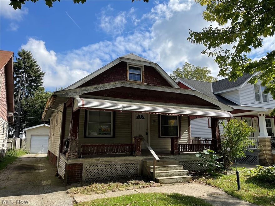 Great rehab opportunity on a beautiful brick street in the Jefferson section of West Park.  Seller setting aside the first 45 days for owner occupants offers.  Hardwood floors, fireplace, huge second floor bedroom with good size closet and laminate floors, first floor bedroom, office with open staircase, eat-in kitchen, rear deck and nice garage.  Updated electrical box with Romex wiring. Restaurants, bakeries and parks all within walking distance.  Easy access to airport, downtown, University Circle, Ohio City and Tremont via I 71 or I 90.