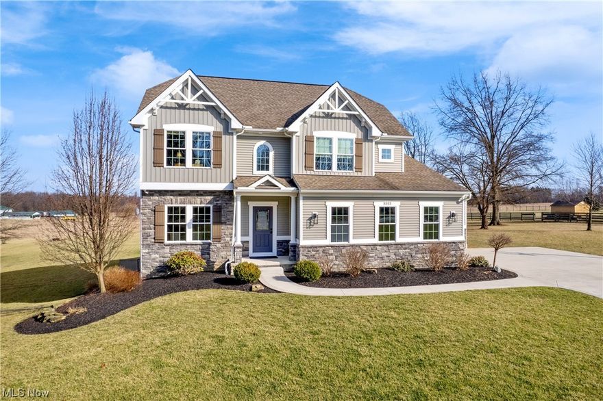 Smithville School District ~ Welcome to this immaculate, quality built home on 2.5 acres in the heart of Wayne County. This spacious home features nearly 3000 sf of living space; gorgeous foyer; 1st floor home office; newer Laminate flooring, baseboard and paint throughout (2022); custom trim work; custom cabinetry by Riggy's Woodshop; open floor plan great room; sunroom/morning room provides an abundance of natural light; mudroom with additional butlers pantry and 2nd refrigerator; 1st floor full bath with walk-in shower; energy efficient Low-E windows; 2nd floor laundry; walk-in closets in all bedrooms; owners bathroom has oversized tub/shower with 2 shower heads; walkout lower level with 12x15 concrete patio is also plumbed for full bath, kitchenette and rough in for gas fireplace; Geothermal heating with electric backup; whole house gas generator (2023); new gas hot water heater (2023); basement utility sink; hard wired speaker system (4 rooms); exterior security cameras (4) with monitor; 12 x 20 composite deck; 994sf heated 3 car garage with ample built-in storage plus hot/cold water; water softener/treatment system that includes reverse osmosis filter system and iron filter system. This open floor plan home would be fabulous for entertaining and is move-in ready!